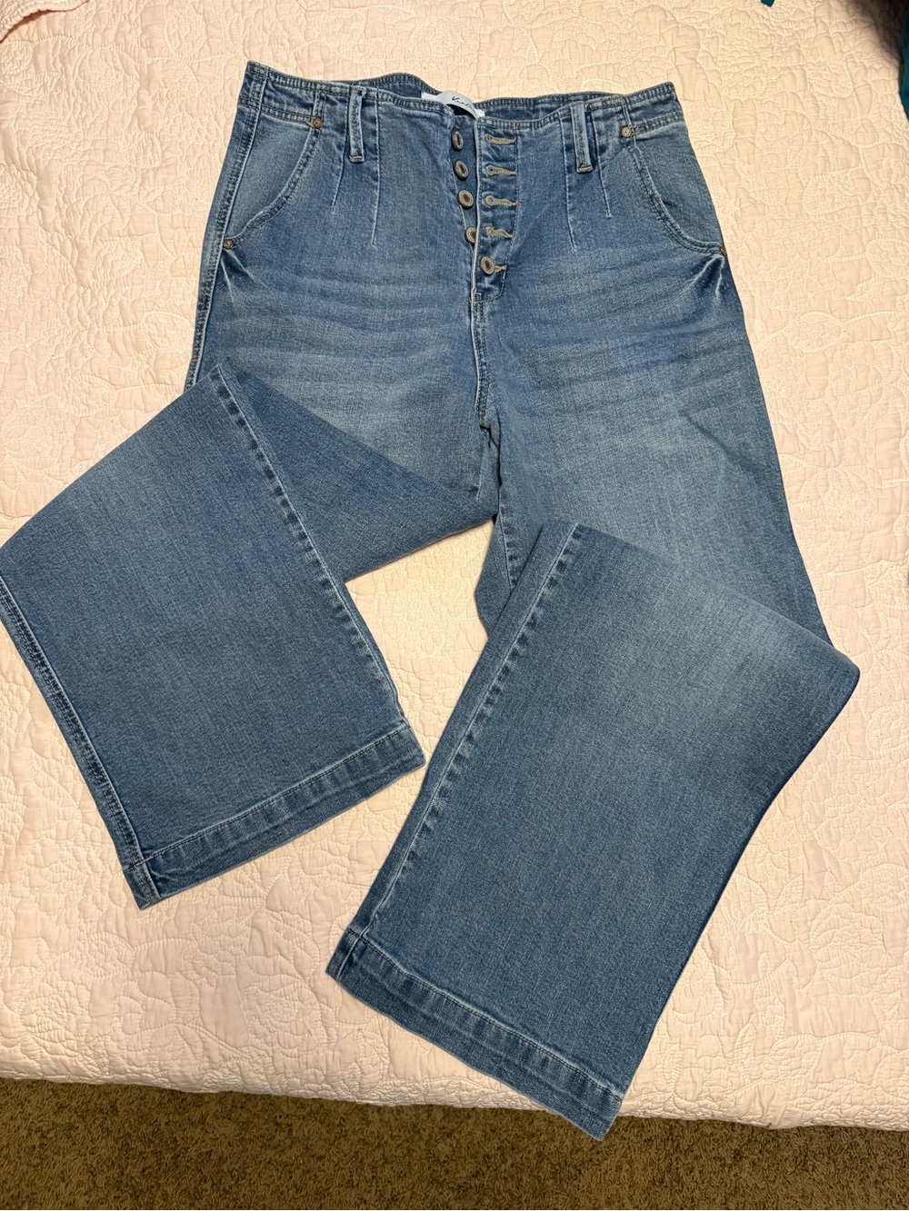 KanCan High-Rise Wide Leg Jeans - Medium Blue